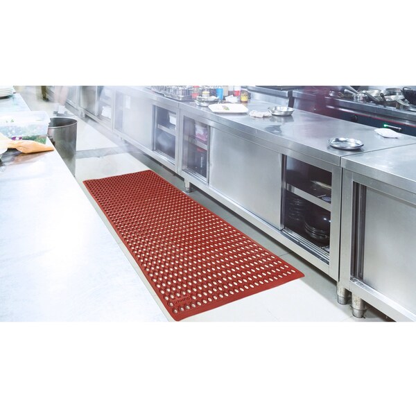 Rhino K-Series Comfort Tract Drain-Thru Beveled Mat, 3'x10'x1/2, Terra Cotta Drainage Mat